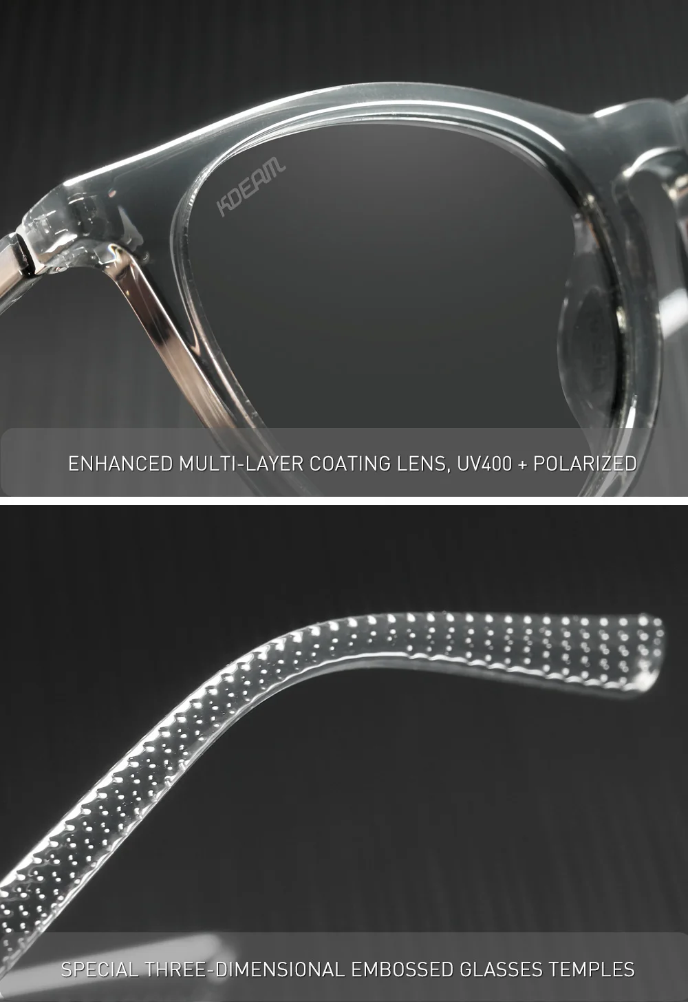 KDEAM Damen-Vintage-Sonnenbrille, polarisierte und photochrome Gläser, Sonnenschutz-Sonnenbrille, weiblich, für Reisen, Fahren, Wandern – Detail 6