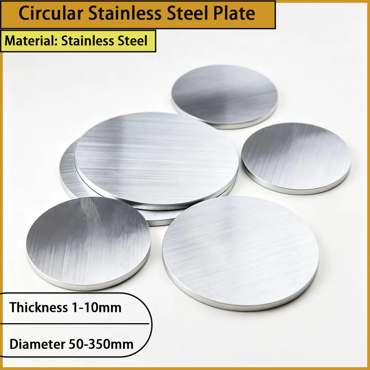 

Circular stainless steel plate with a diameter of 50-350mm is suitable for decorative ornaments, hardware gaskets, etc