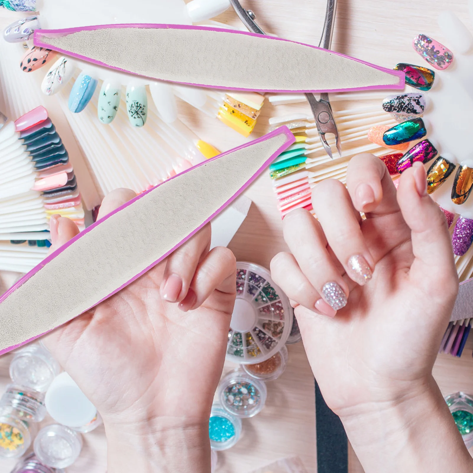 5 قطعة جلد الغنم مسمار التلميع الشمع تلميع الشريط لأظافر الاكريليك الطبيعية مانيكير أداة المحمولة ملف عازلة عدة #6