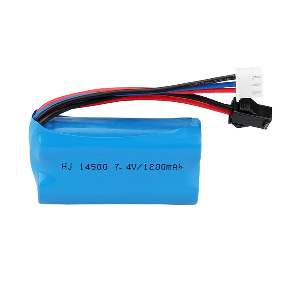 7.4V 1200mAh Li-ion battery with Charger for Electric Toys water bullet gun toys accessory 7.4 V 2S battery for Vehicles RC toys