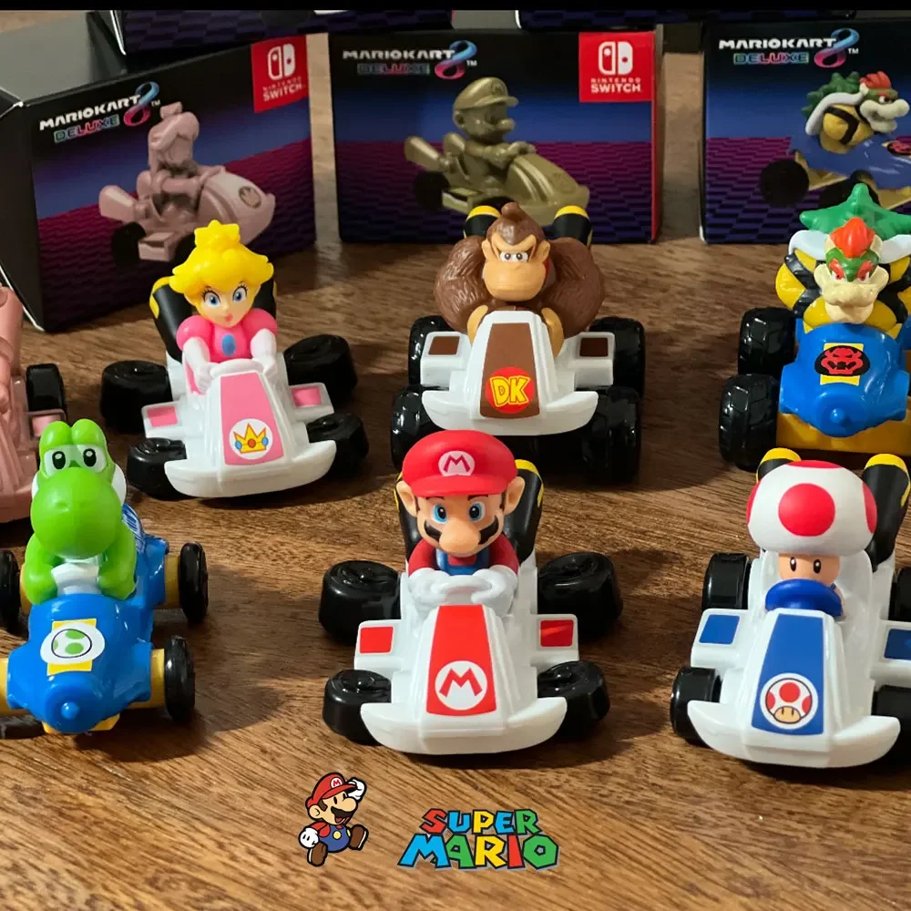 McDonalds Mario Kart Series Happy Meal Toys Mario Bros Figures Karting Model Kids Birthday Gifts Desktop Decoration New Car Toy