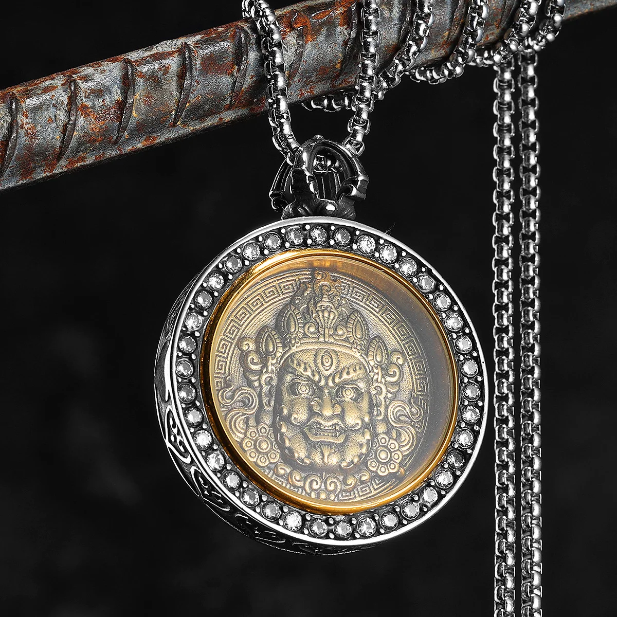 

Buddha Four Divine Beasts Men Necklaces Stainless Steel Pendant Chain Women Punk Fashion Jewelry Accessories Gifts Wholesale