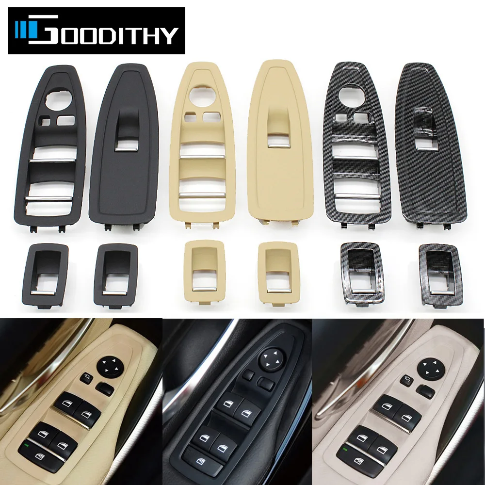 

Black Beige Carbon LHD RHD Car Interior Door Window Switch Panel Cover Replacement For BMW 1 3 4 Series F20 F30 F31 F34 F35 F36