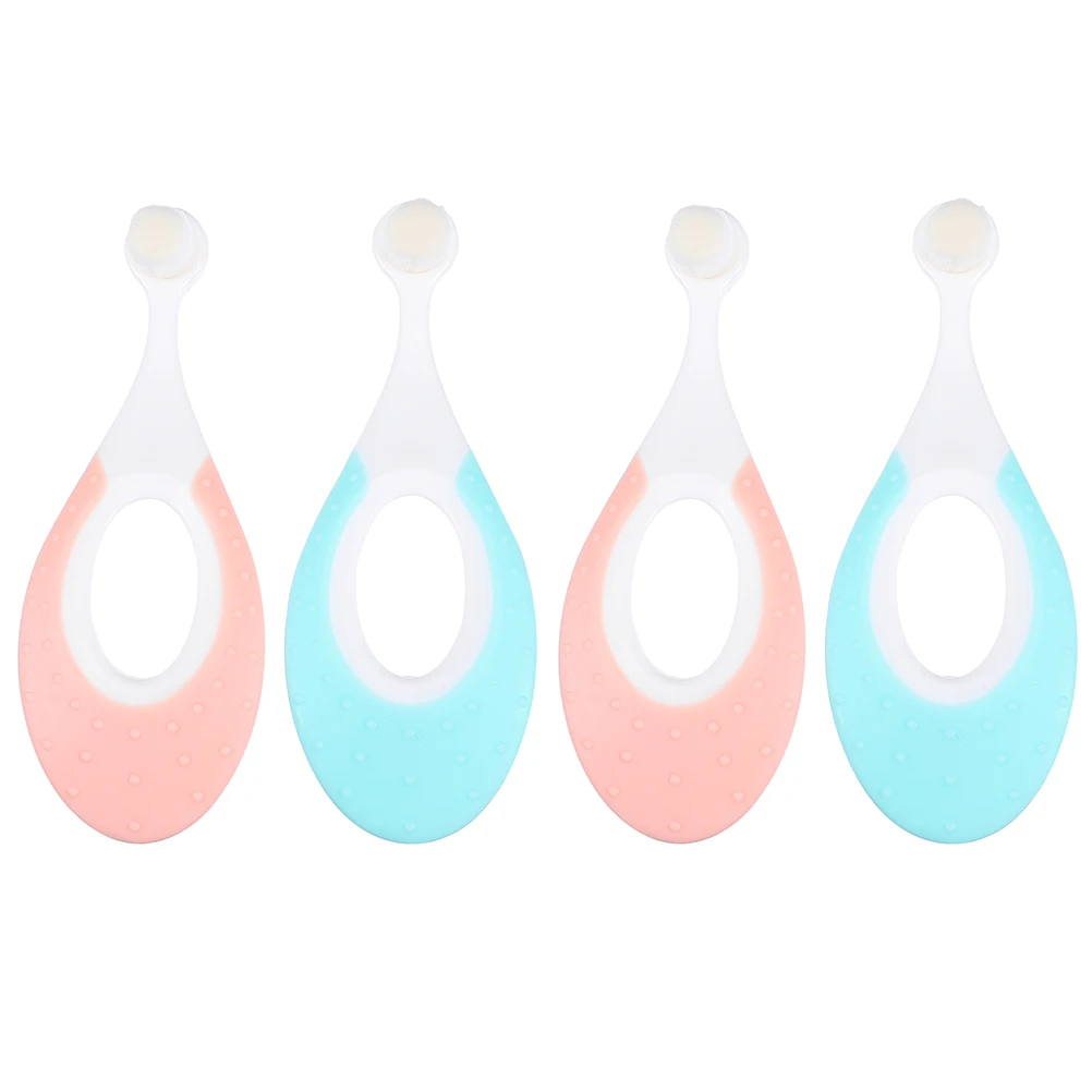 

4Pcs Training Toothbrushes Lightweight Portable Easy Carry Storage Baby Teeth Protection Ergonomic Design Comfortable Hold Kids