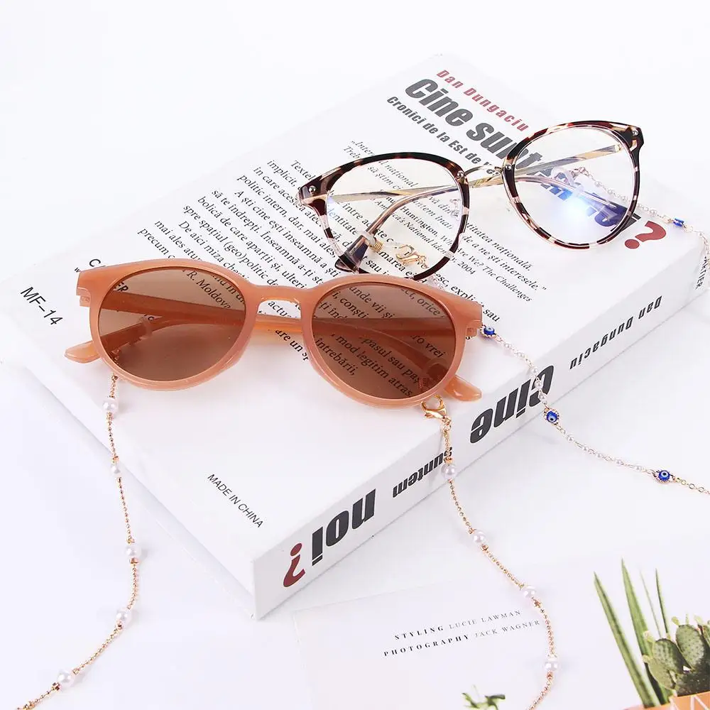 Anti-lost Temperament Alloy Non-slip Eyewear Flower Pearl Neck Strap Bead Mask Hanging Rope Metal Glasses Chains