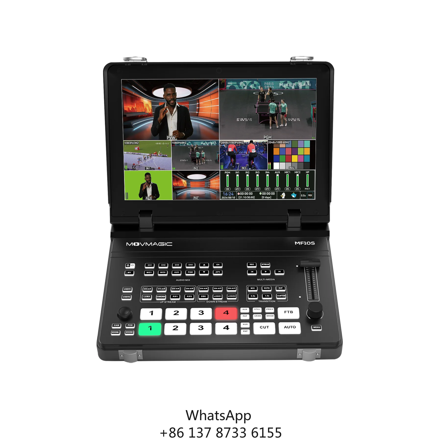 2025 Newest Movmagic 5 CH HD Video Switcher 10.1 Inch Screen Video Mixer 8 Layer Ability For Splitters Metal Transition Effects