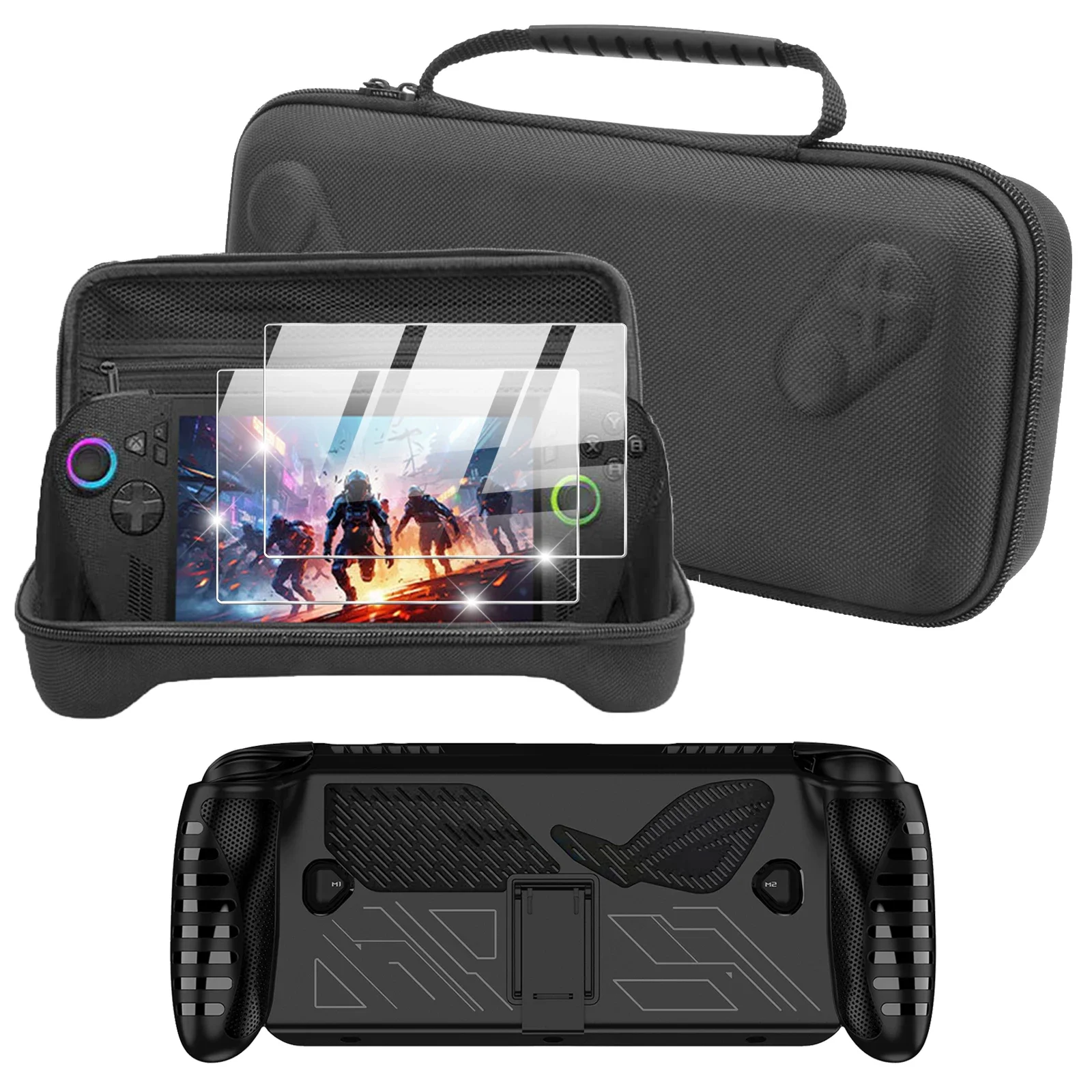 Kit de Acessórios 3 em 1 para ROG Xbox Ally / Ally X, Capa Protetora com Protetor de Tela e Bolsa de Transporte