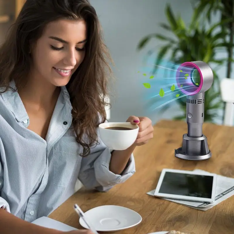 Portable Handheld Misting Fan 3 Speed Adjustable Travel Fan Small USB Rechargeable Table Fan Small 360 Degree Design Desk Fan