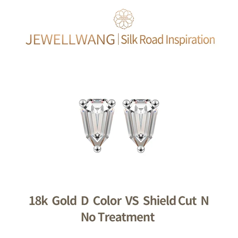 Silk Road Inspiration 18K White Gold Womens and Mens Stud Earrings Lab Grown Diamond 0.3ct-1.0ct Unisex Fashion Jewelry Earings