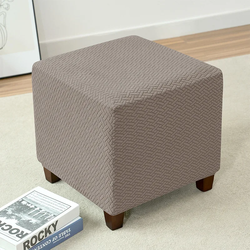 Stretch Ottoman Slipcover Stool Cover T-shape Jacquard