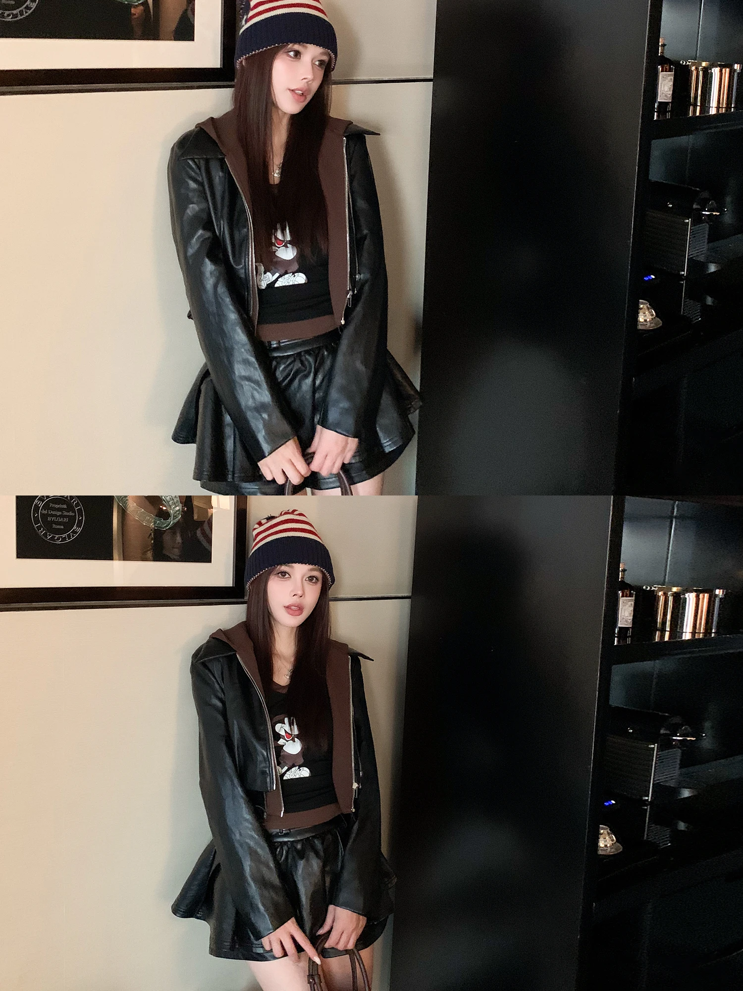 

Женская кожаная куртка LADIES FIRST Sweet Cool Slim Fit для повседневной носки, с эффектом двухслойности, из смесового хлопка с металлическим волокном