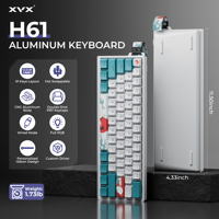 XVX H61 Aluminum Keyboard Hot Swappable PCB rgb Backlight White Kanagawa 60% Wired Keyboard  Russian Layout Keyboard