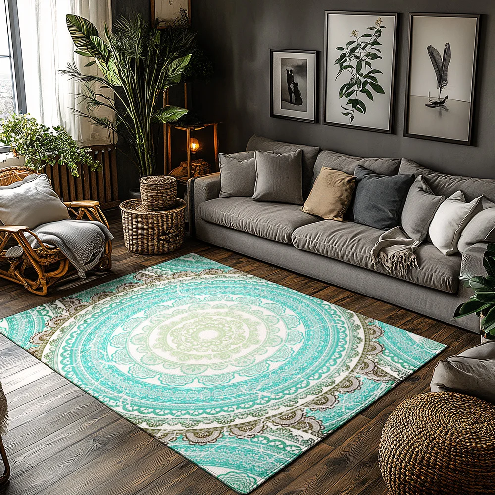 

Коврик в стиле бохо, моющийся, нескользящий, для дома и улицы, современный абстрактный узор, домашний декор, напольный коврик для гостиной, идея подарка