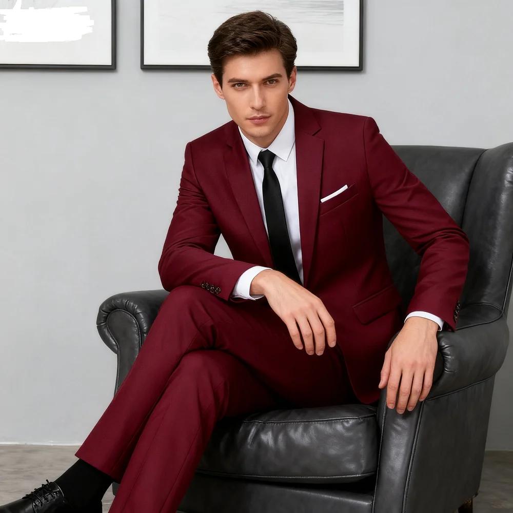 

Мужской однотонный деловой пиджак с лацканами, повседневный пиджак, деловой модный свадебный пиджак, мужской Traje De Hombre