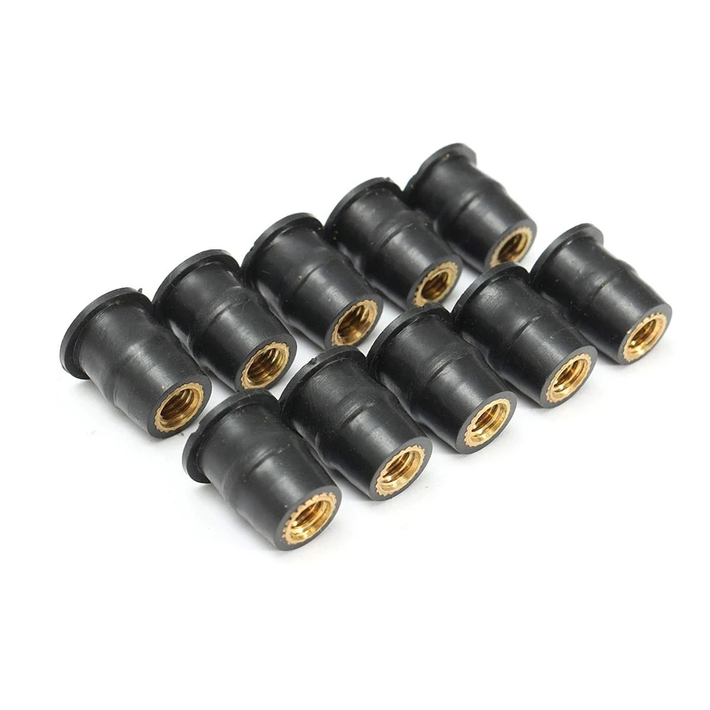 4/5/6mm Honda Blind Fastener Metric Wellnut M4/M5/M6 Windshield Screws Rubber Well Nuts Motorcycle Windscreen Fastener