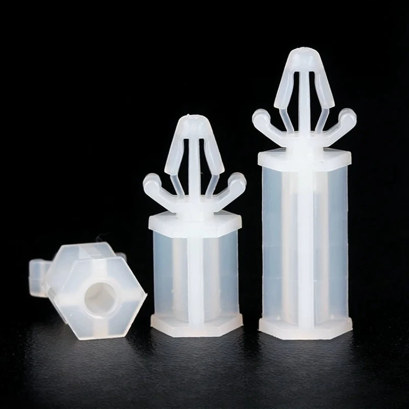 LCS-5/10/13/16/19/28/35 White Opening 4mm PC Board Nylon Plastic Isolation Circuit Board Push In Buckle Support Fixing Columns