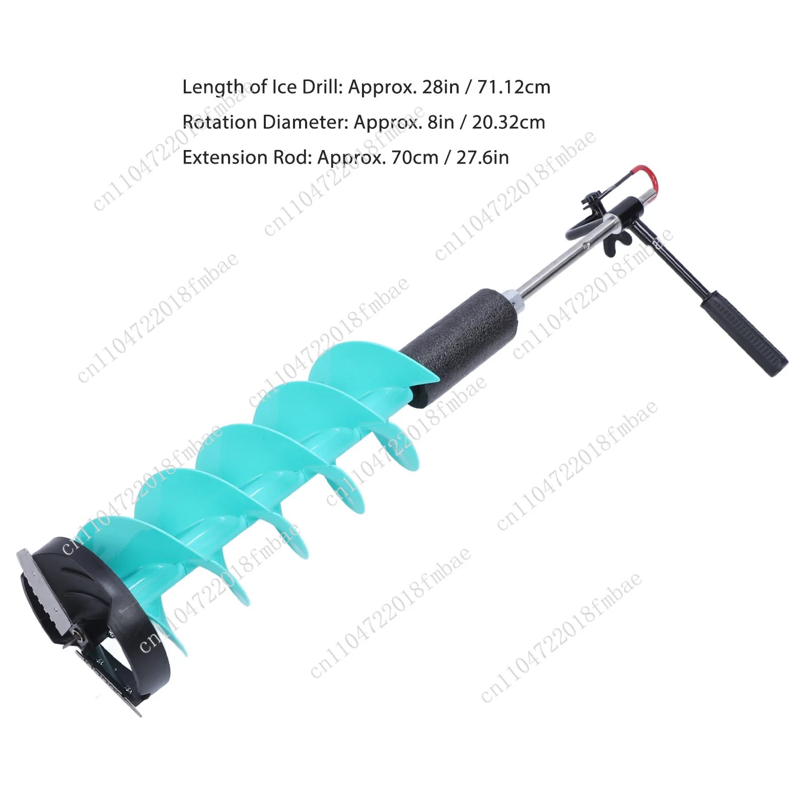 8-inch electric ice drill kit with locator extension rod for cutting edge ice drill