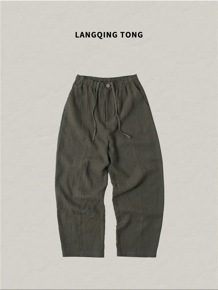 

Удобные льняные широкие брюки прямого кроя, повседневные женские длинные брюки с высокой талией, дышащие универсальные летние новые поступления