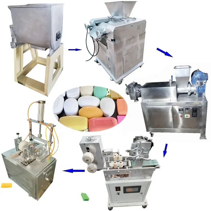 Chemical machinery to make min soap mixing press making machine bar soap stamping cutting machine