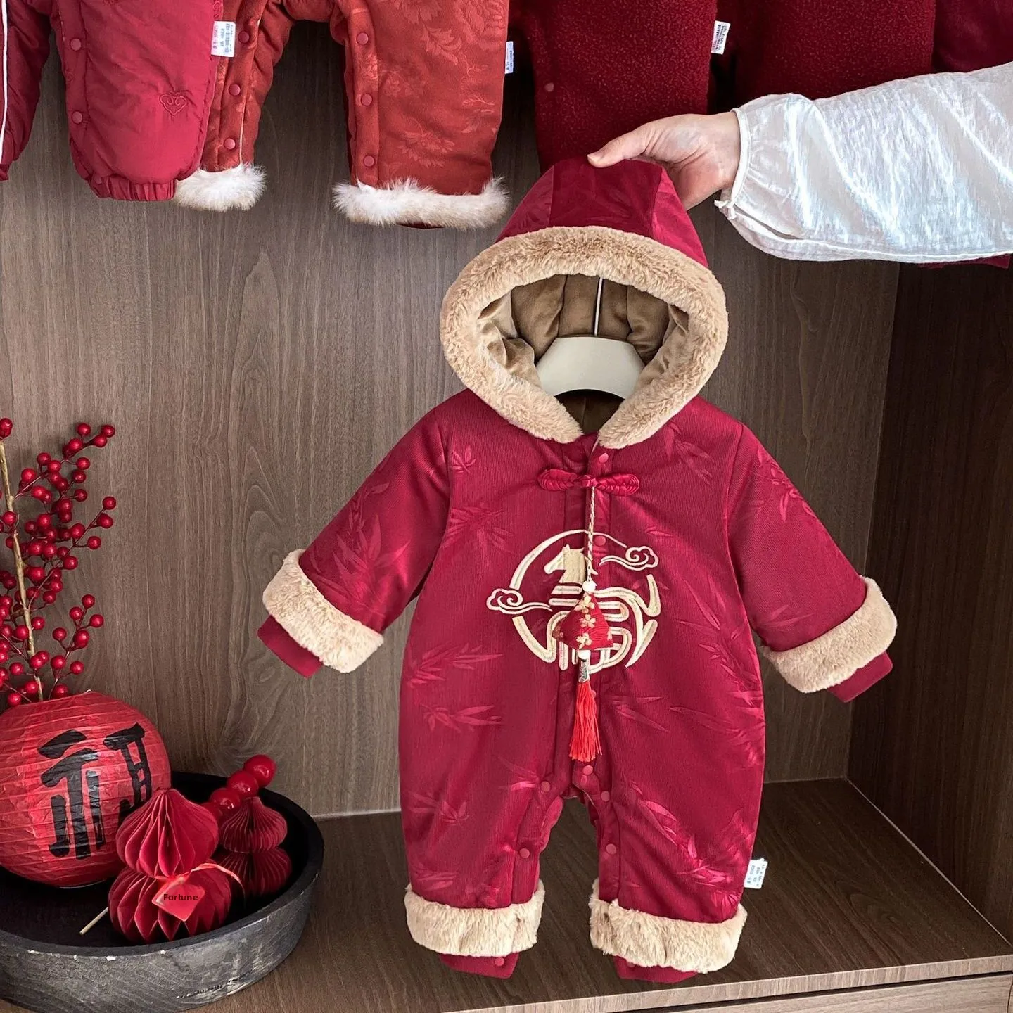 

Детский новогодний наряд, зимняя одежда Rer eeting с хлопковым наполнителем, одежда для однорочного дня рождения, уличная одежда