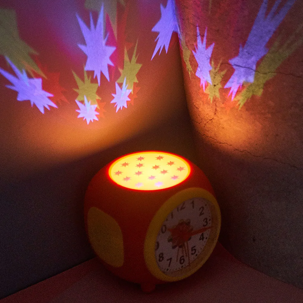 Cute Projected Music Alarm Clock with Touch Controls Perfectly Sized for Children\\\\\\\'s Bedrooms or Travel Convenience