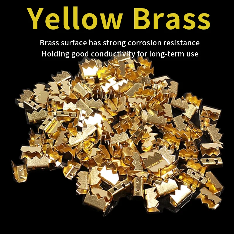 100/200pcs DJ451-3/4 shark tooth crimping buckle docking buckle cold pressed copper buckle quick docking terminal connector