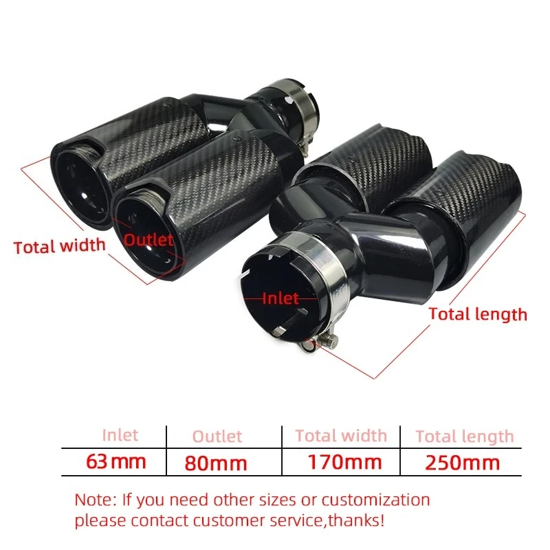 M Performance Exhaust Tips Dual 80mm Outlet Muffler Pipe Carbon Fiber Fit For Bmw Car Modify Black Tail Pipes