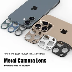 360 Full Cover Camera Lens Protector For iPhone 16 Pro Max Tempered Glass For Apple iPhone 16Pro Plus Metal Camera Protector