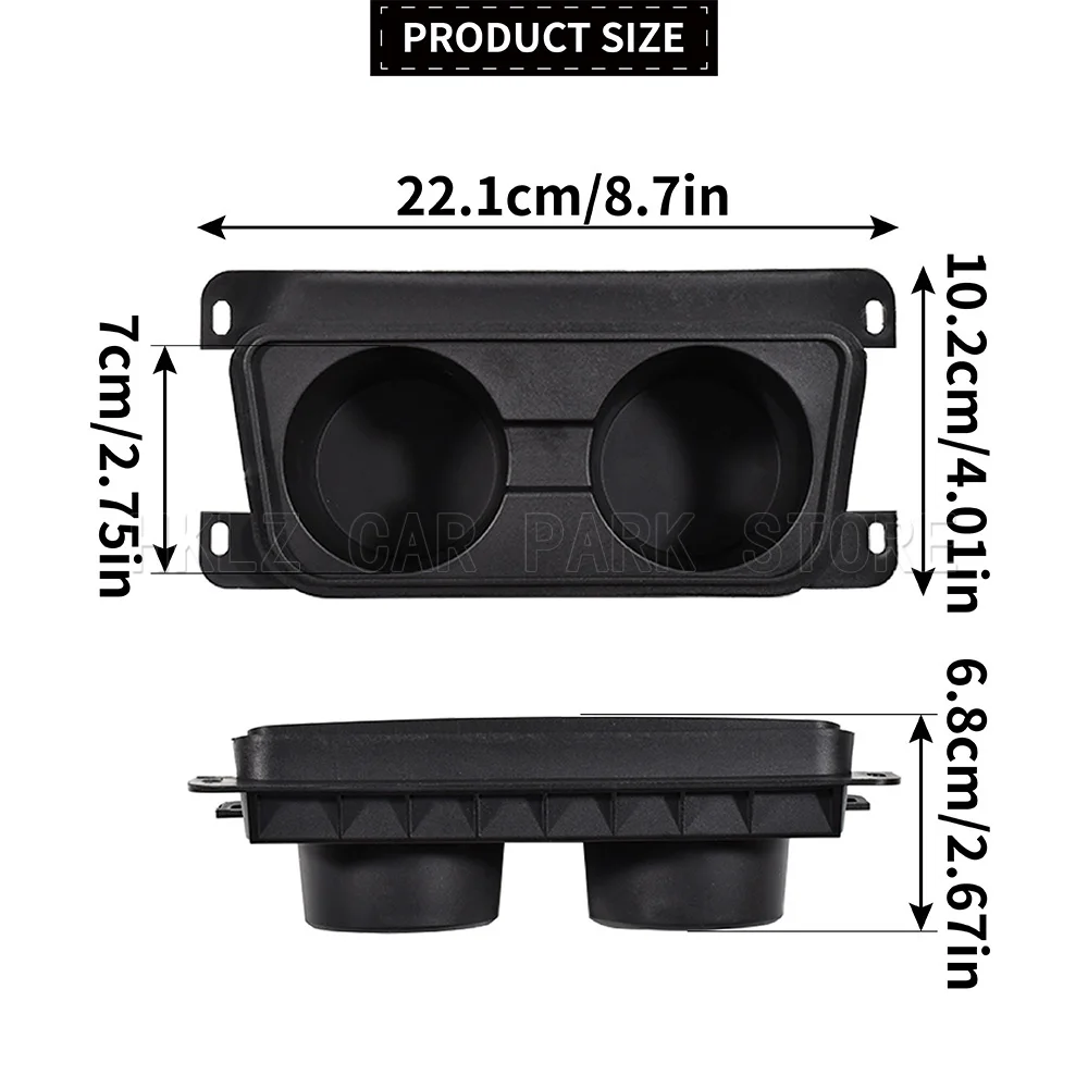 For BMW 3-Series E90 E91 E92 E93 2005–2012 High Quality Car Center Control Water Dual Cup Holder Black Easy Installation view 3