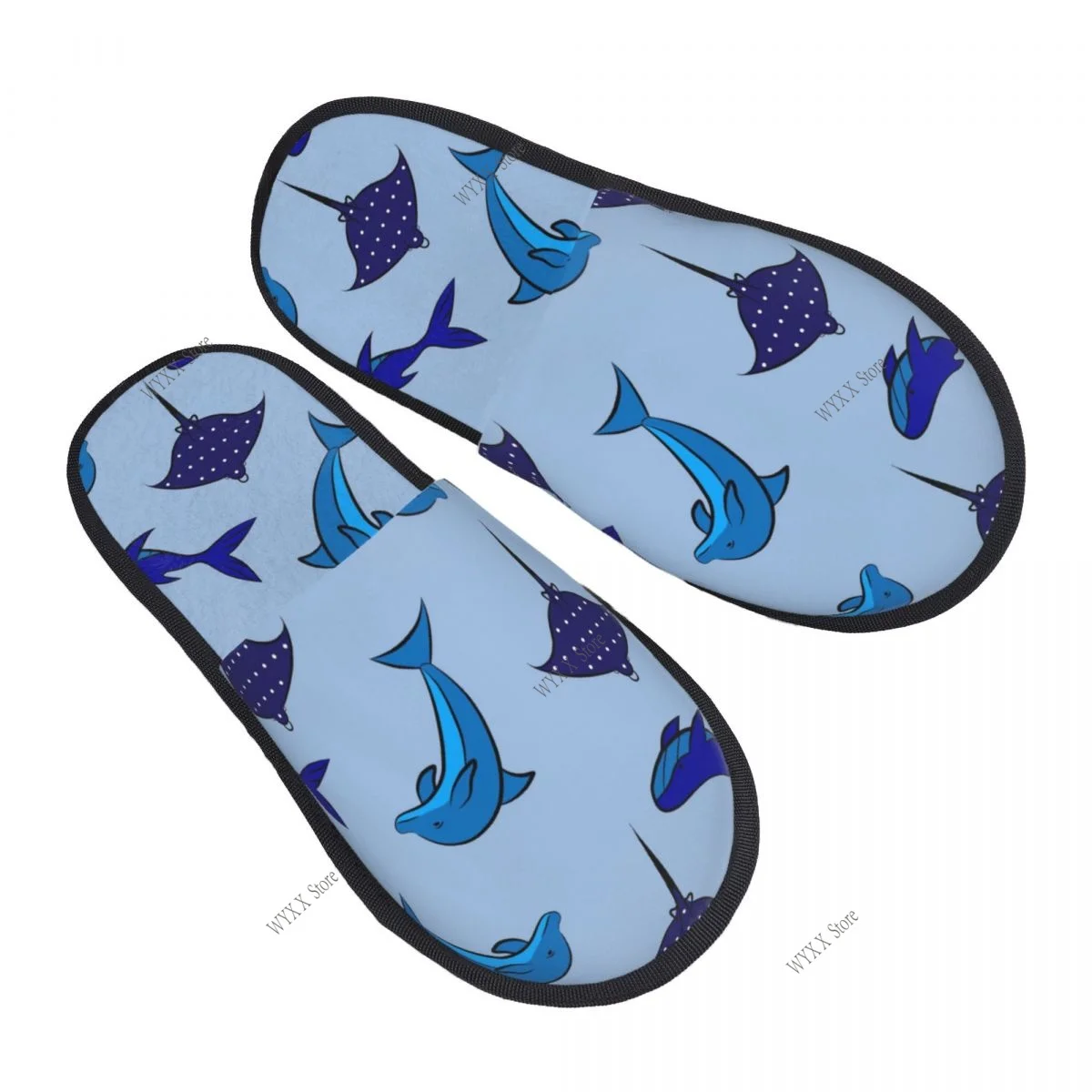 

Меховые тапочки для женщин и мужчин, модные пушистые зимние теплые тапочки, домашняя обувь в виде дельфина