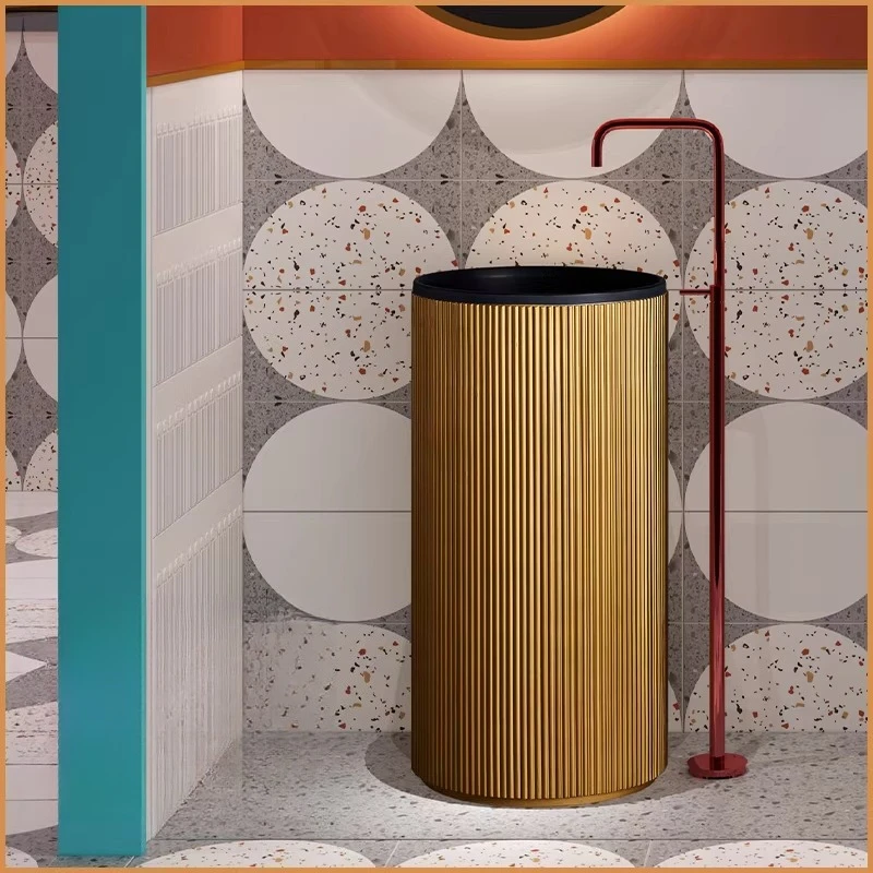 

Simple light luxury hotel wind column basin household outdoor hotel clubhouse bed and breakfast vertical washbasin