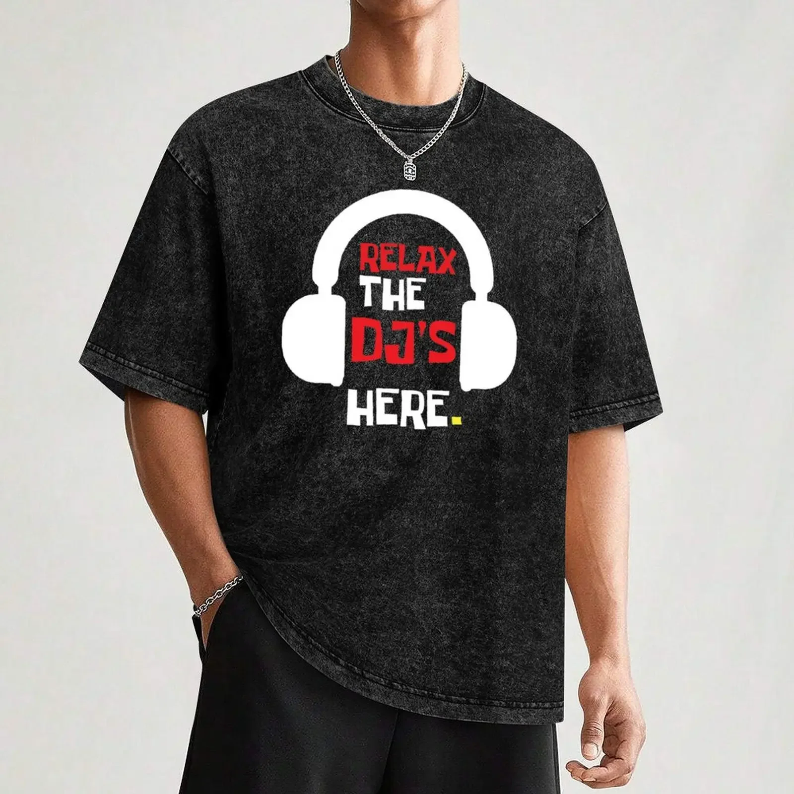 تي شيرت Relax The Dj's Here تي شيرت بمقاسات كبيرة تي شيرت مضحك هدايا لصديقك وكرة السلة تي شيرت جرافيك للرجال