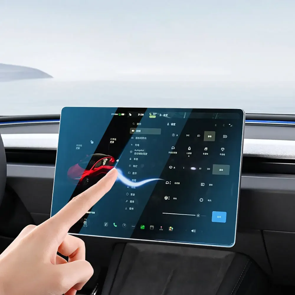 for Tesla Model 3 Highland 24-26 Model Y Juniper 25-26 Accessories Front Rear Screen Protector 15.4-Inch Tempered Glass 8-Inch