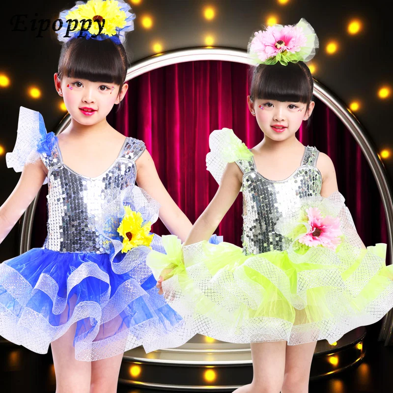 Kids Show Performance Wear Jazz Dance Kostuum Peuter Tutu Rok