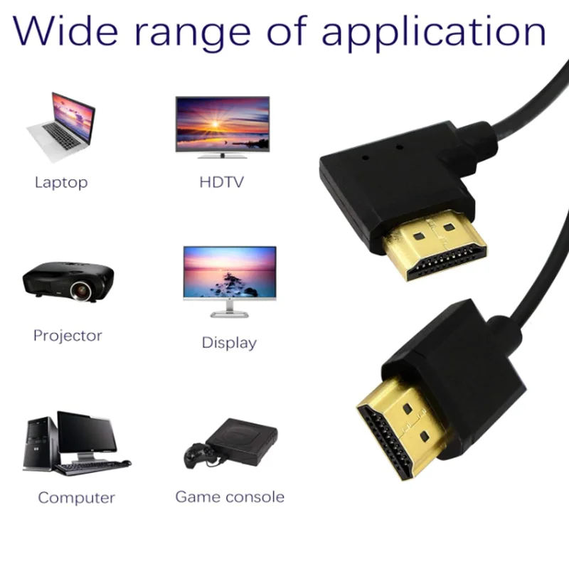 With UP Down Left Right High-Definition Cables Ultra-Fine OD 3.2mm 2.0 Version 4k@60hz Micro Mini HDMI - Compatible