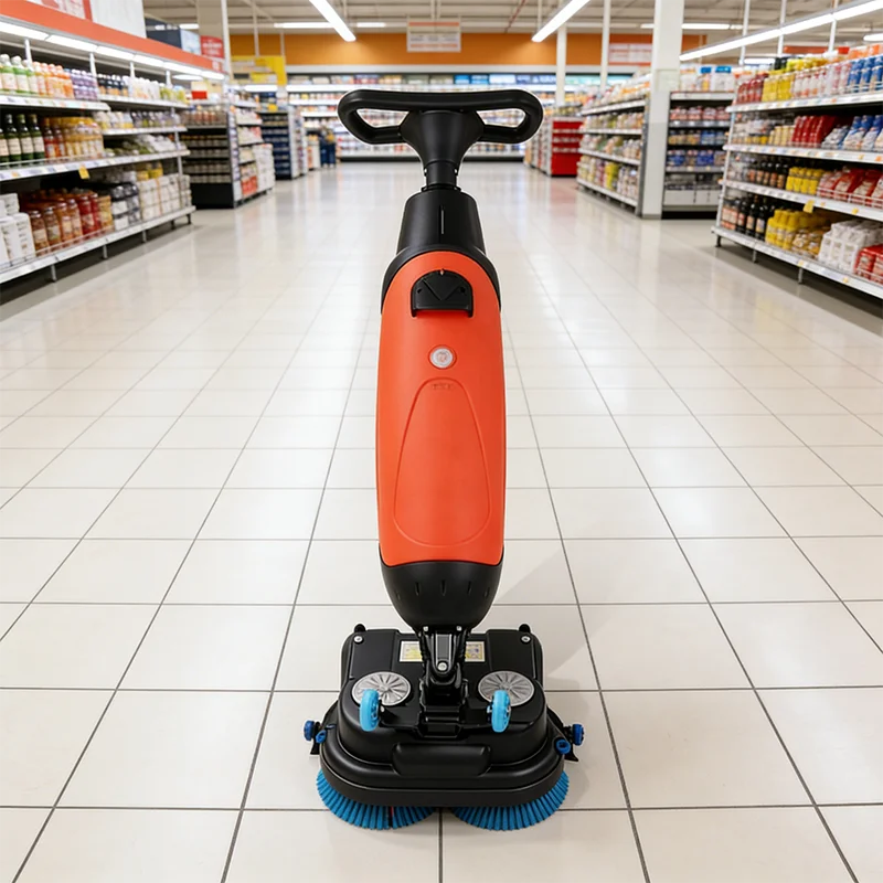 Automatic Walk Behind Floor Scrubber Dryer with Powerful Brush System for Supermarket and Hospital Cleaning