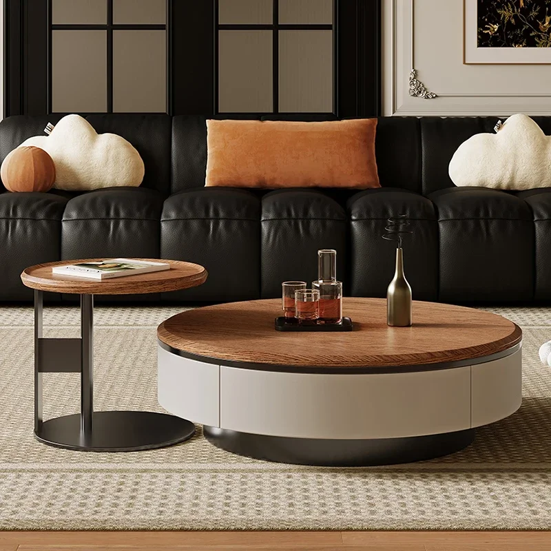 

Minimalism Designers Coffee Tables Italian Walnut Round Living Room Coffee Tables Storage Hotel Center Home Furniture Couchtisch
