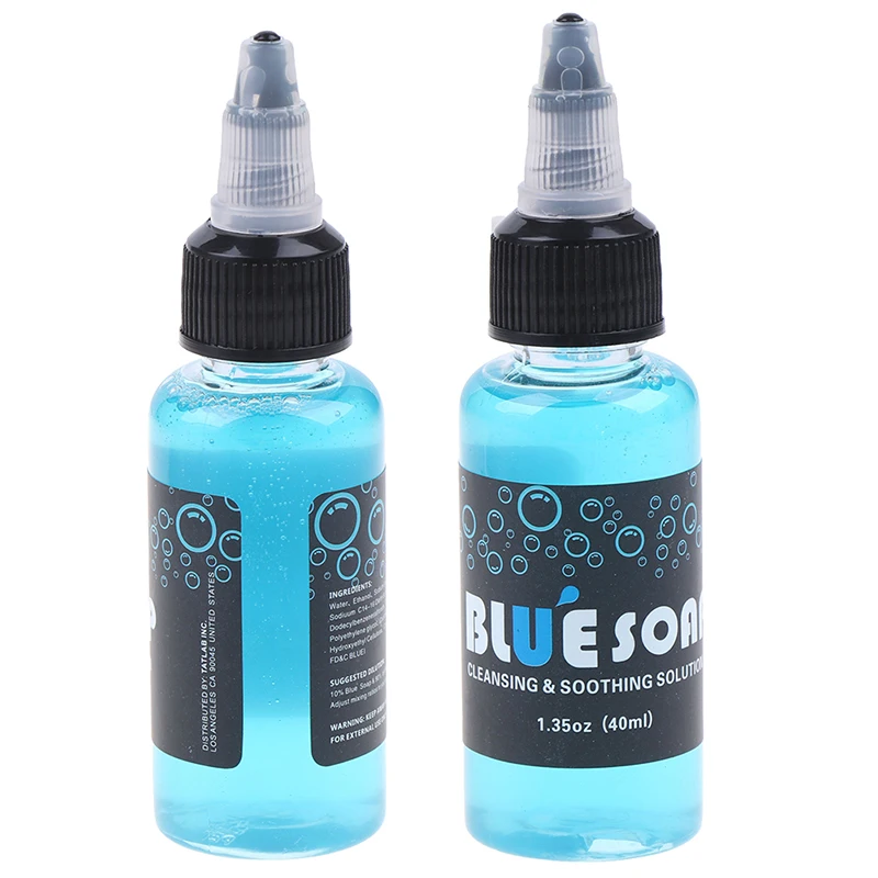 

New Arriva 1 x Bottle 40ml Tattoo Blue Soap Blue Soap Cleaning Soothing Solution Tattoo Studio Supply tool