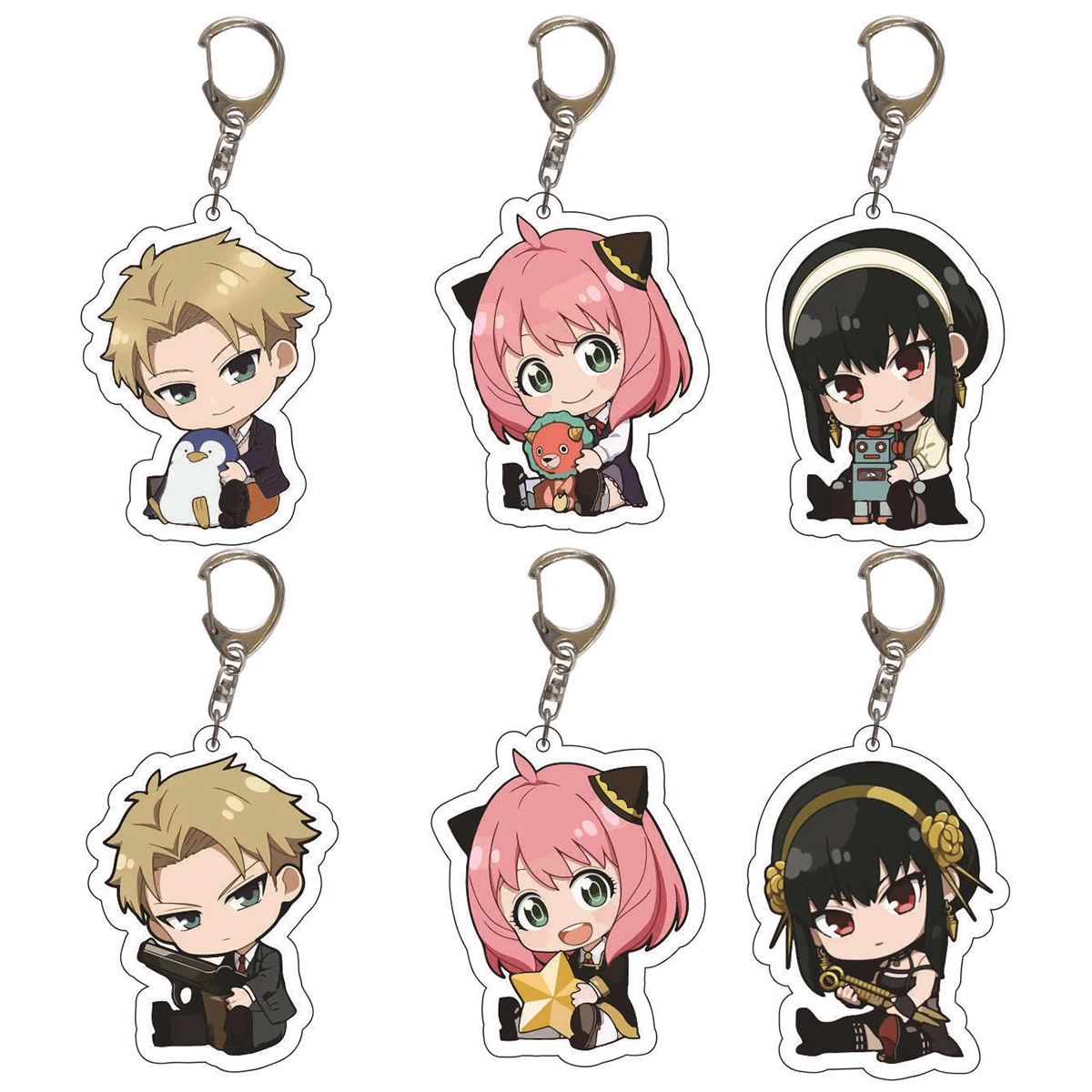 

Anime Keychain Spy X Family Alex Organ Natalie Van Sistine Megan Anya Women Accessories Cute Bag Pendant Key Ring Gifts