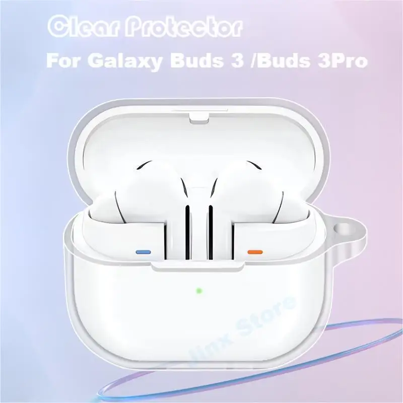 

Прозрачный чехол для наушников Samsung Galaxy Buds 3 Pro, защитный чехол, мягкий силиконовый защитный чехол для наушников, кожаный чехол для Buds3 Box