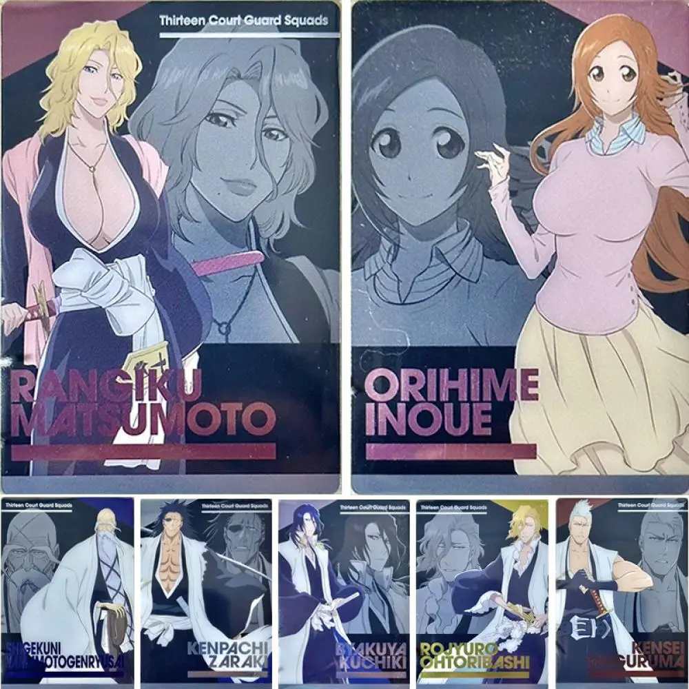 

Anime BLEACH Urahara Kisuke Inoue Orihime Matsumoto Rangiku Unohana Retsu Double-sided collection card Christmas birthday gift