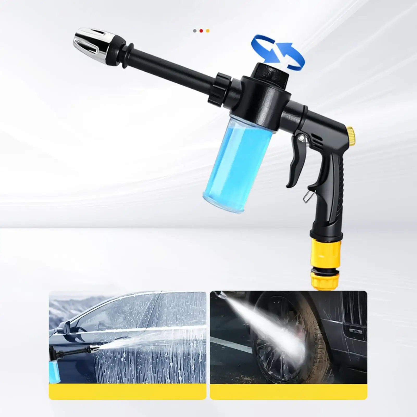 Adjustable High Pressure Washer Foam Sprayer With Dispenser Bottle With Rotating Nozzle For Automotive Truck Garden Solar