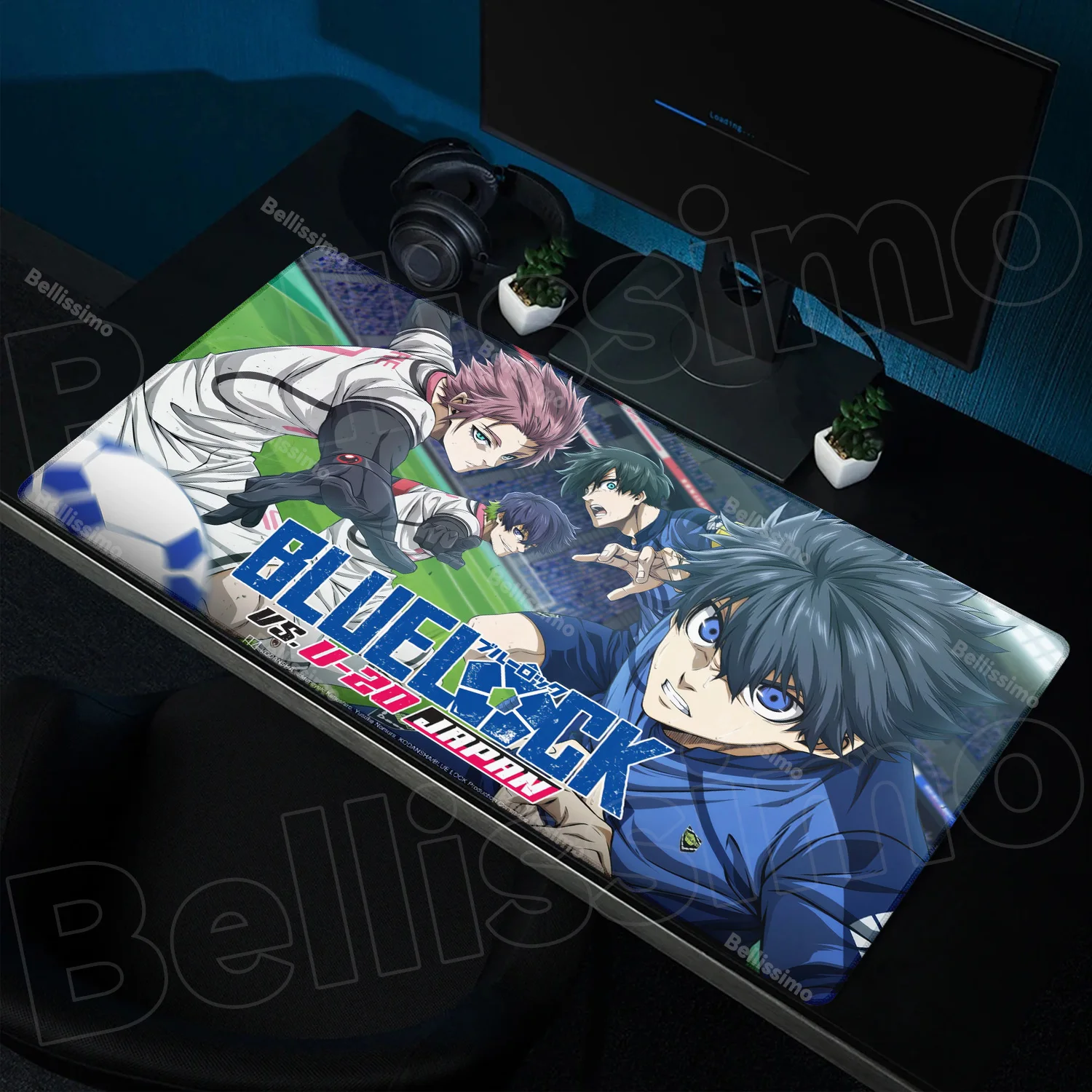 

90x40cm Keyboard PC Desk Pad Blue Lock Japan Anime Mousepad HD Printing Computer Gamers Locking Edge Non-slip Rubber Mouse Pad
