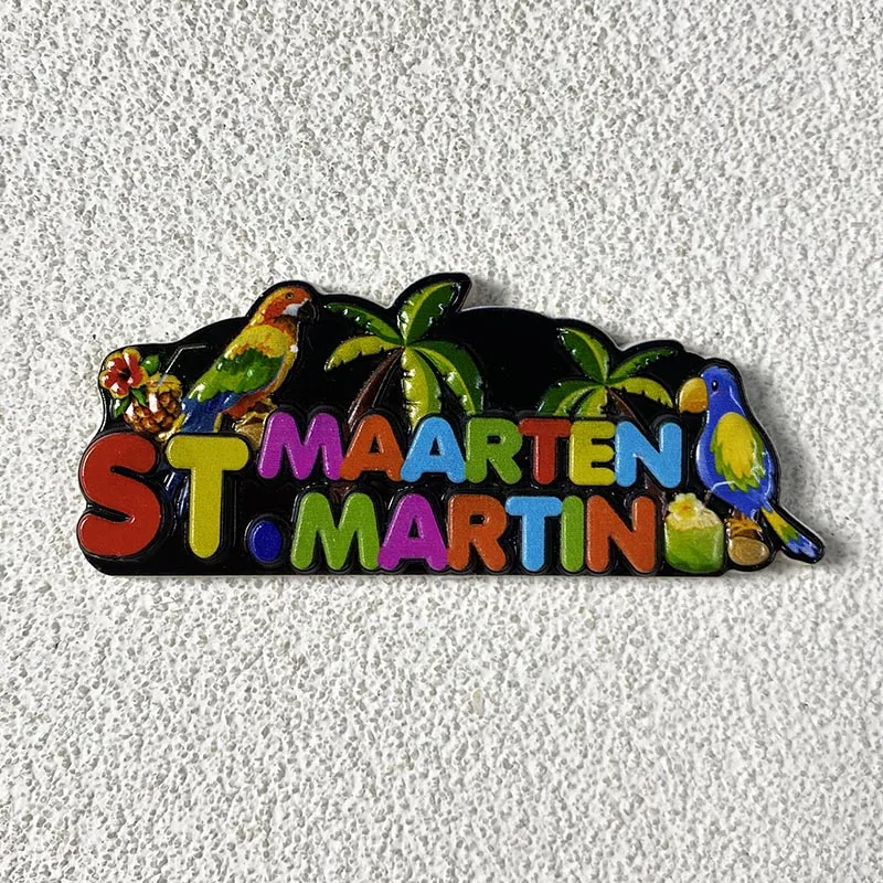 

Сувенирные поделки для путешествий St. Maarten, креативный алфавит с попугаем, трехмерные украшения, 3d окрашенные магниты на холодильник, подарок