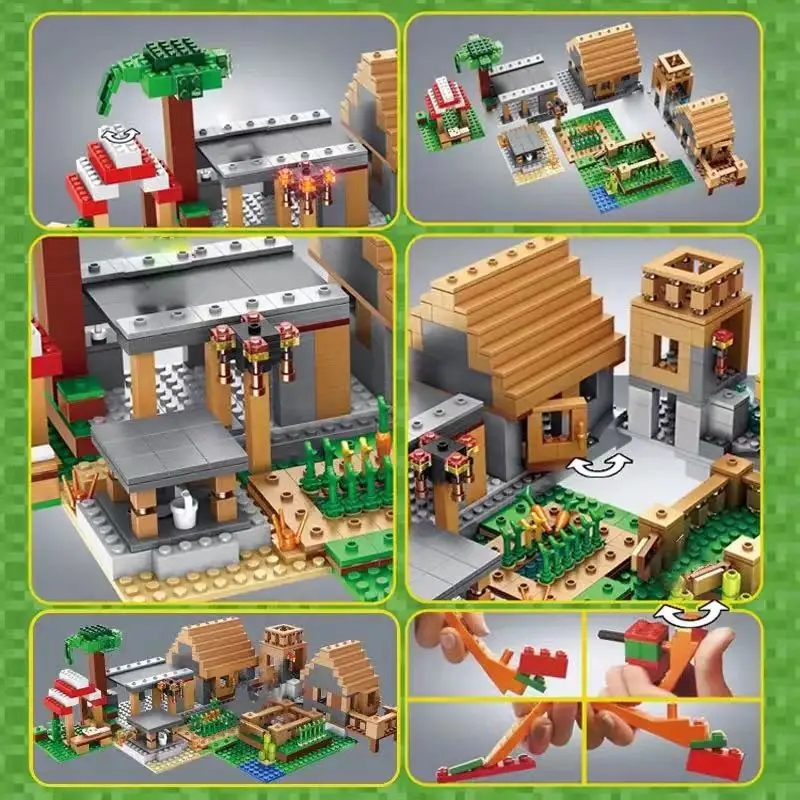 Cretive DIY Game The Farm Cottage Village House Building Blocks Compatible 21128  Bricks Toys Birthday Gift