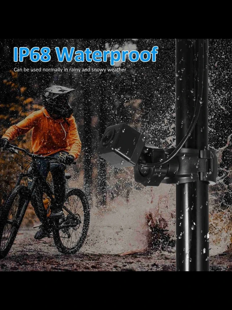 AliExpress Qiilu Bike Handlebar Mirror Rear View Camera Bike Rear View Camera 1080P 4.3in HD Display Screen Rear View Camera for Mountain Bike