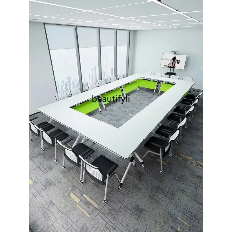 ss7486 new style Folding Training Table Combination Conference Table Office Multi-Function Movable Splicing Long Table
