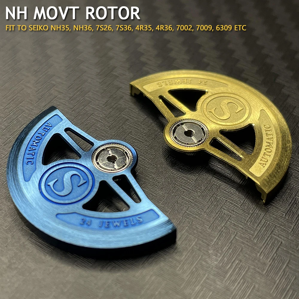 Mod NH3 Series Rotor Suit for NH34 NH35 NH36 Movement Modification Mechanical Movement Parts Gold/Blue Oscillating Weight Hammer