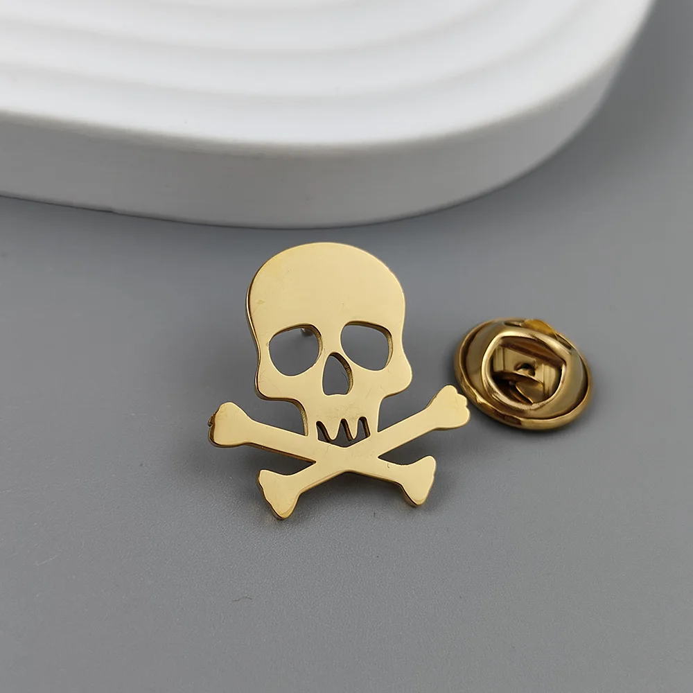 Punk Style Retro Halloween Skull Pin Gothic Brooches for Men and Women Party Creative Personality Clothing Accessories