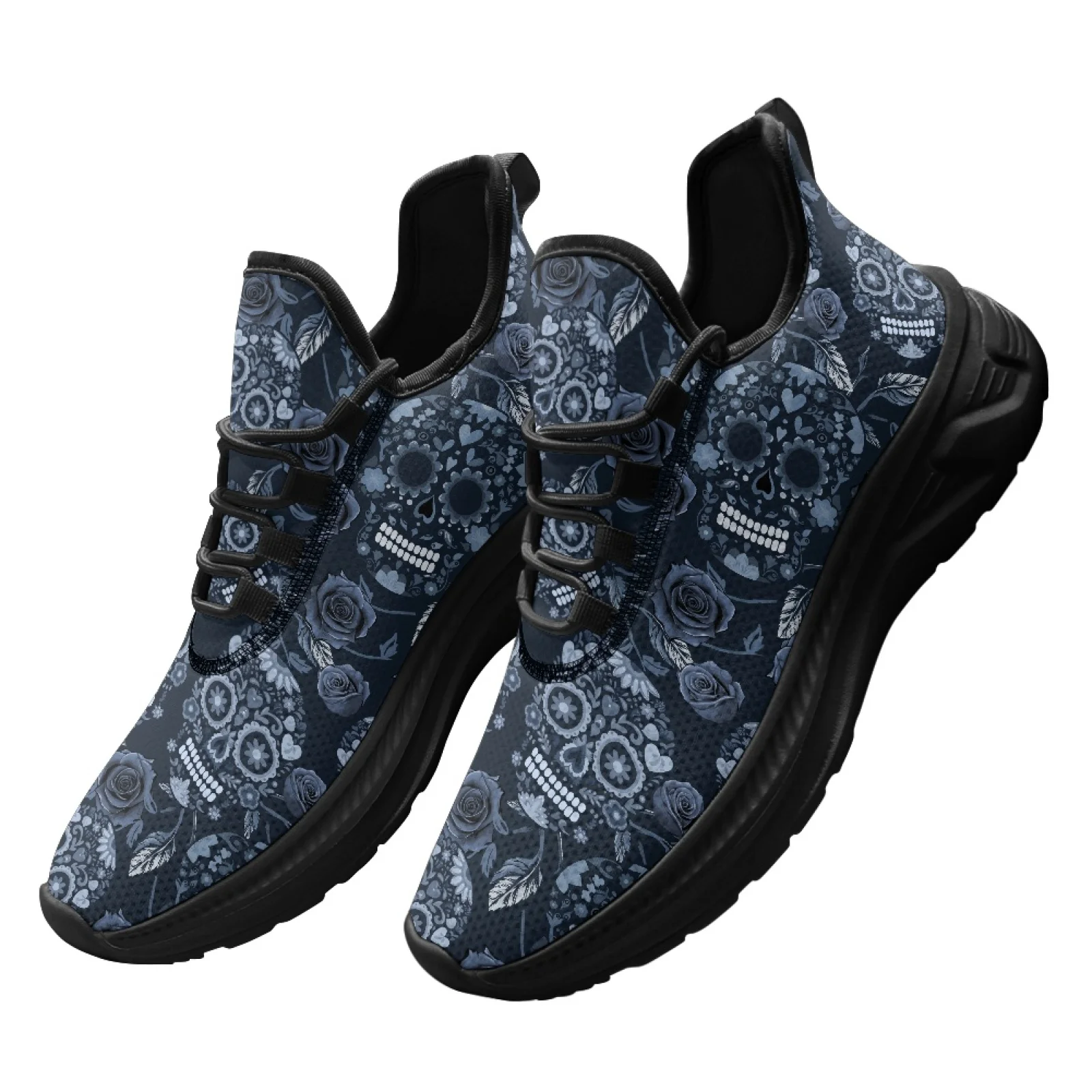 PENSTROLL Skull Floral Grip Walking Shoes for Men Workout Mesh & EVA Running and Walking Shoes Mens Running Sneaker